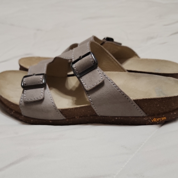 Dansko Taupe and Gray Slip-On Shoes - Picture 8 of 9